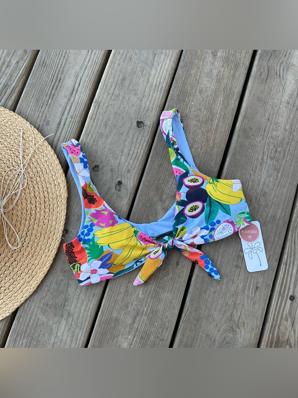 Dippin’ Daisy’s Fruit Bikini Tie Reversible Top S